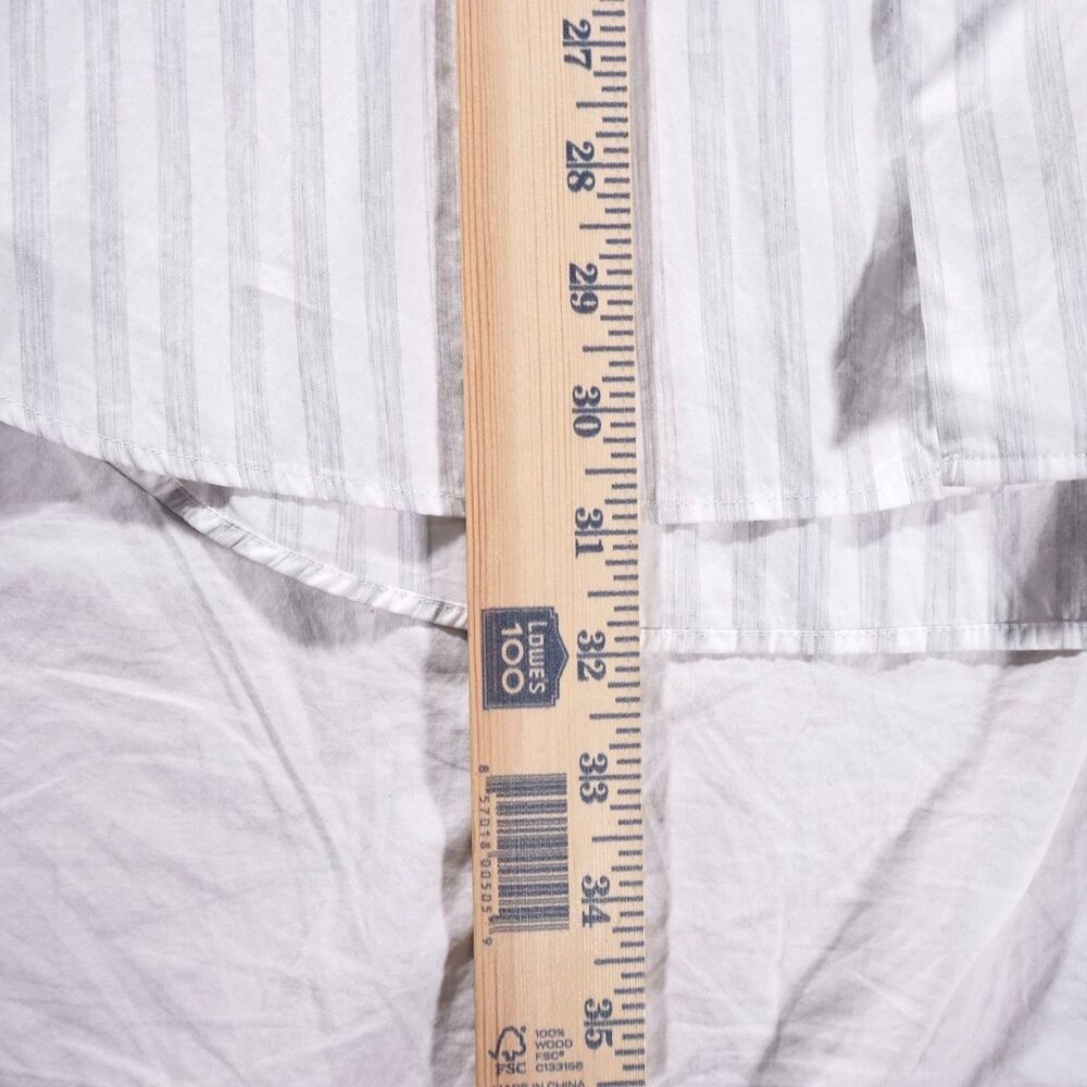 Suitsupply Extra Slim Fit Dress Shirt White Stripe Mens 17.5 Cotton Blend - Picture 5 of 7